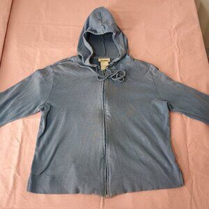 Northern Reflections Women Medium Zip Hoodie Long Sleeve Navy 100%Cotton Minimal